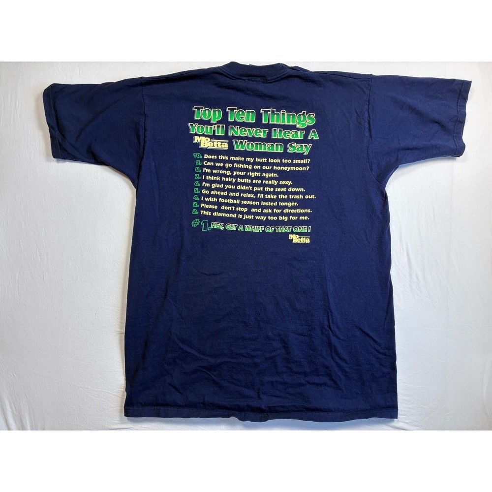 Mo Betta Women's Graphic T Shirt XL Navy Top Ten Humor 100% Cotton USA